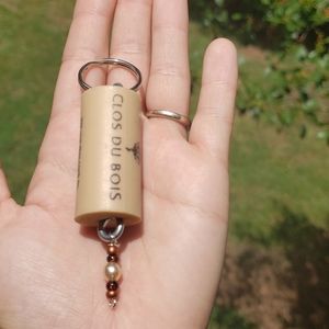 Beaded cork Keychain